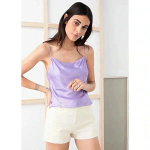 & Other Stories Satin Cowl Neck Top